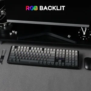 AULA F108 Wireless, Full Size with 4000mAh Battery, 108 Hot-Swappable and Programmable Keys, RGB Backlight BK/GREY - Image 12