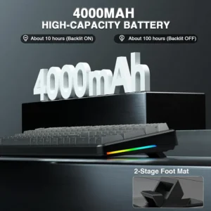 AULA F108 Wireless, Full Size with 4000mAh Battery, 108 Hot-Swappable and Programmable Keys, RGB Backlight BK/GREY - Image 16