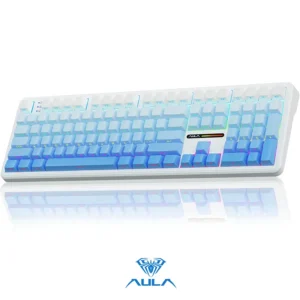 AULA F108 Wireless, Full Size with 4000mAh Battery, 108 Hot-Swappable and Programmable Keys, RGB Backlight Blue