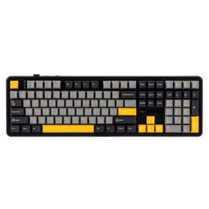 AULA F108 Wireless, Full Size with 4000mAh Battery, 108 Hot-Swappable and Programmable Keys, RGB Backlight Grey/Yellow - Image 3