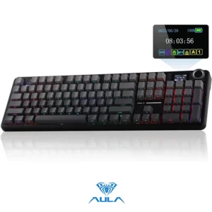 AULA F108 PRO Tri-Mode Connectivity,Hot Swappable with 8000mAh Battery,Pre-lubed Switches,RGB Backlit,PBT Keycaps,104 Keys - Image 2