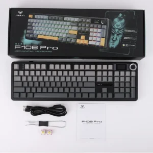 AULA F108 PRO Tri-Mode Connectivity,Hot Swappable with 8000mAh Battery,Pre-lubed Switches,RGB Backlit,PBT Keycaps,104 Keys - Image 15