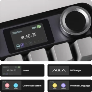 AULA F108 PRO Tri-Mode Connectivity,Hot Swappable with 8000mAh Battery,Pre-lubed Switches,RGB Backlit,PBT Keycaps,104 Keys - Image 16