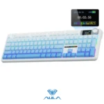 AULA F108 PRO Tri-Mode Connectivity,Hot Swappable with 8000mAh Battery,Pre-lubed Switches,RGB Backlit,PBT Keycaps,104 Keys [Blue]