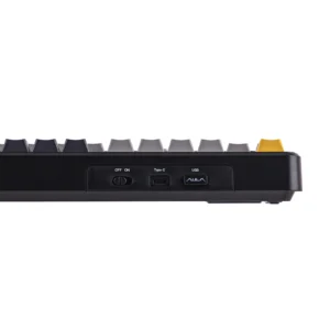 AULA F108 PRO Tri-Mode Connectivity,Hot Swappable with 8000mAh Battery,Pre-lubed Switches,RGB Backlit,PBT Keycaps,104 Keys GREY-YELLOW - Image 11