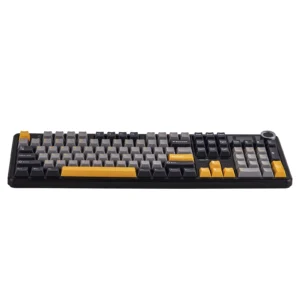 AULA F108 PRO Tri-Mode Connectivity,Hot Swappable with 8000mAh Battery,Pre-lubed Switches,RGB Backlit,PBT Keycaps,104 Keys GREY-YELLOW - Image 15