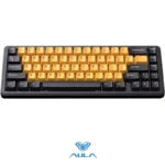 AULA EPOMAKER x F65 65% Wireless, Hot Swappable Gasket Five-Layer Padding, RGB Backlit, Bluetooth/2.4GHz/USB-C BK-YELLOW