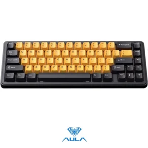 AULA EPOMAKER x F65 65% Wireless, Hot Swappable Gasket Five-Layer Padding, RGB Backlit, Bluetooth/2.4GHz/USB-C BK-YELLOW