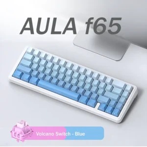 AULA EPOMAKER x F65 65% Wireless, Hot Swappable Gasket Five-Layer Padding, RGB Backlit, Bluetooth/2.4GHz/USB-C BLUE - Image 4