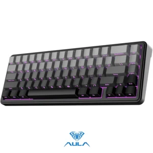 AULA EPOMAKER x F65 65% Wireless, Hot Swappable Gasket Five-Layer Padding, RGB Backlit, Bluetooth/2.4GHz/USB-C BK-GREY