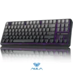 AULA F87 Pro Wireless,Tri-Mode BT5.0/2.4GHz/USB-C Hot Swappable Custom Keyboard,Pre-lubed Switches,75% BK-GREY
