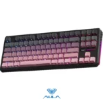 AULA F87 Pro Wireless,Tri-Mode BT5.0/2.4GHz/USB-C Hot Swappable Custom Keyboard,Pre-lubed Switches,75% BK-ICE PURPLE