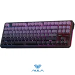 AULA F87 Pro Wireless,Tri-Mode BT5.0/2.4GHz/USB-C Hot Swappable Custom Keyboard,Pre-lubed Switches,75% BK-PURPLE STAR