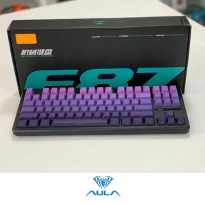 AULA F87 Pro Wireless,Tri-Mode BT5.0/2.4GHz/USB-C Hot Swappable Custom Keyboard,Pre-lubed Switches,75% BK-PURPLE STAR - Image 3