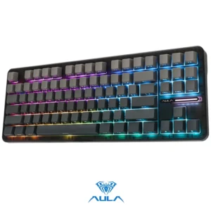 AULA F87 Pro Wireless,Tri-Mode BT5.0/2.4GHz/USB-C Hot Swappable Custom Keyboard,Pre-lubed Switches,75% BK-GREY - Image 7