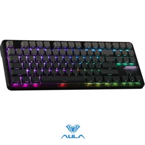 AULA F87 Pro Wireless,Tri-Mode BT5.0/2.4GHz/USB-C Hot Swappable Custom Keyboard,Pre-lubed Switches,75% BK-GREY - Image 9