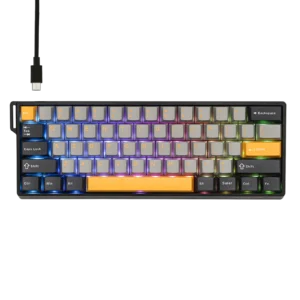 AULA WIN60 HE MAX VERSION 65%, Wing Chun Magnetic Switch Hot Swappable, Adjustable Actuation Rapid Trigger Mode, 8000 Hz Polling Rate GREY AND YELLOW - Image 10