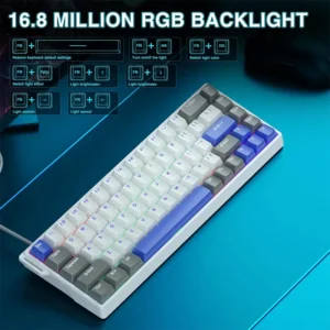 AULA WIN68 HE MAX VERSION 65%, Wing Chun Magnetic Switch Hot Swappable, Adjustable Actuation Rapid Trigger Mode, 8000 Hz Polling Rate BLUE/WHITE/GREY - Image 3