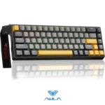 AULA WIN68 HE MAX VERSION 65%, Wing Chun Magnetic Switch Hot Swappable, Adjustable Actuation Rapid Trigger Mode, 8000 Hz Polling Rate GREY/YELLOW