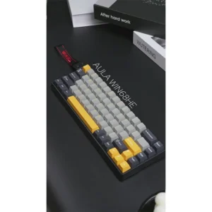 AULA WIN68 HE MAX VERSION 65%, Wing Chun Magnetic Switch Hot Swappable, Adjustable Actuation Rapid Trigger Mode, 8000 Hz Polling Rate GREY/YELLOW - Image 7