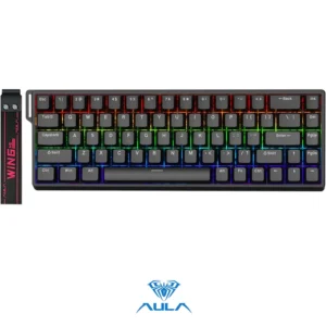 AULA WIN68 HE STANDARD VERSION 65%, WOOD MAGNETIC Switch Hot Swappable, Adjustable Actuation Rapid Trigger Mode, 8000 Hz Polling Rate BLACK - Image 2