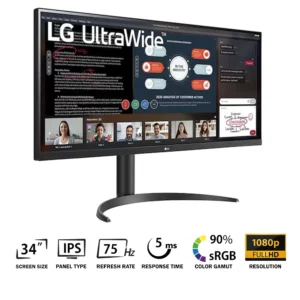 LG 34WP550-B 34″ Ultrawide FHD 5Ms 75Hz IPS 21:9 HDR10 - Image 2