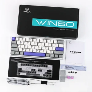 AULA WIN60 HE MAX VERSION 65%, Wing Chun Magnetic Switch Hot Swappable, Adjustable Actuation Rapid Trigger Mode, 8000 Hz Polling Rate - Image 2