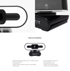 Webcam Havit HV-HN24G Pro 2K with Auto Focus, LED Light, and Microphone - Image 7