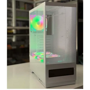 CASE MAGMA V8202 Digital Screen, 3X ARGB Fans, USB-C, USB 3.0 WHITE - Image 2