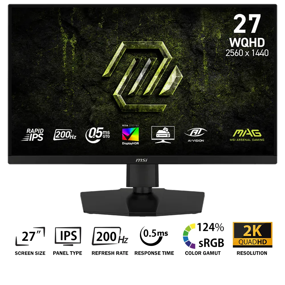 MSI MAG 274QPF E20-0 MSI MAG 274QPF E20 (WQHD) 2K 27" 200Hz 0.5ms Adjustable - Image 1