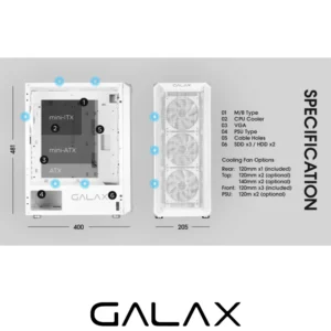 CASE GALAX REVOLUTION 7 4X FANS WHITE - Image 9