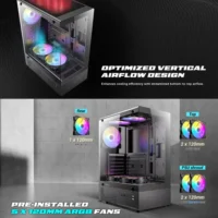 CASE ANTEC VCX300 ARGB 5 FANS  ATX Mid Tower Black - Image 3