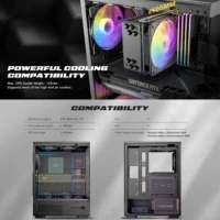 CASE ANTEC VCX300 ARGB 5 FANS  ATX Mid Tower Black - Image 5