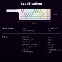 HAVIT KB922L Mechanical Keyboard RGB Backlit, Red SWITCH, 68 Keys - Image 5
