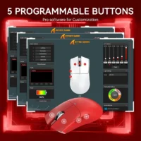 Mouse ATTACK SHARK X11 Wireless with Magnetic Charging Dock BT/2.4G Wireless/Wired RED - Image 3