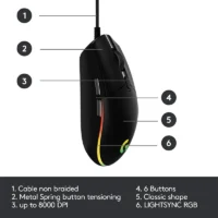 MOUSE LOGITECH G102 Lightsync ORIGINAL BLACK - Image 3