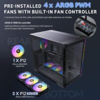 CASE ANTEC C5 CURVE DUAL CHAMBER ARGB 4 FANS BLACK - Image 20