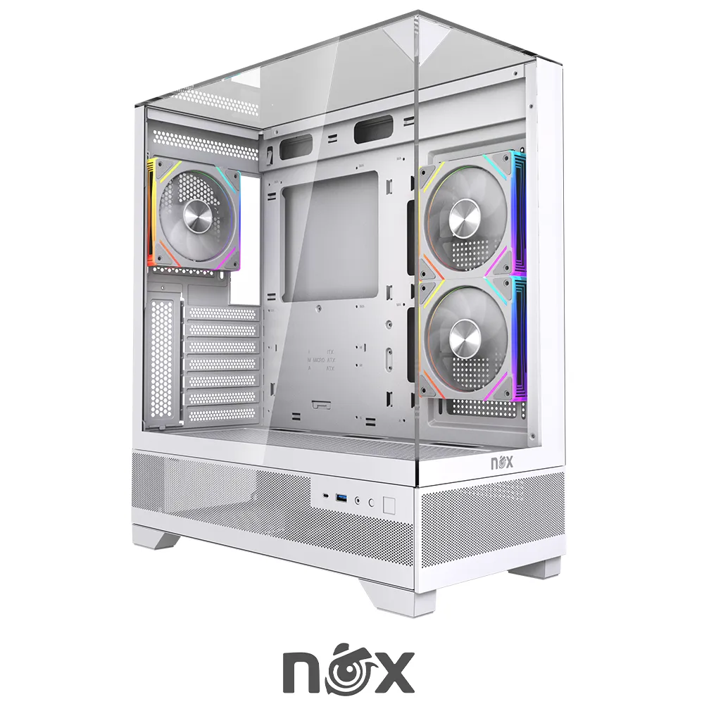 NOX FUSION ASPIRE GLASS EDITION 3 FAN ARGB-0 CASE NOX FUSION ASPIRE GLASS EDITION 3 FAN ARGB WHITE - Image 1
