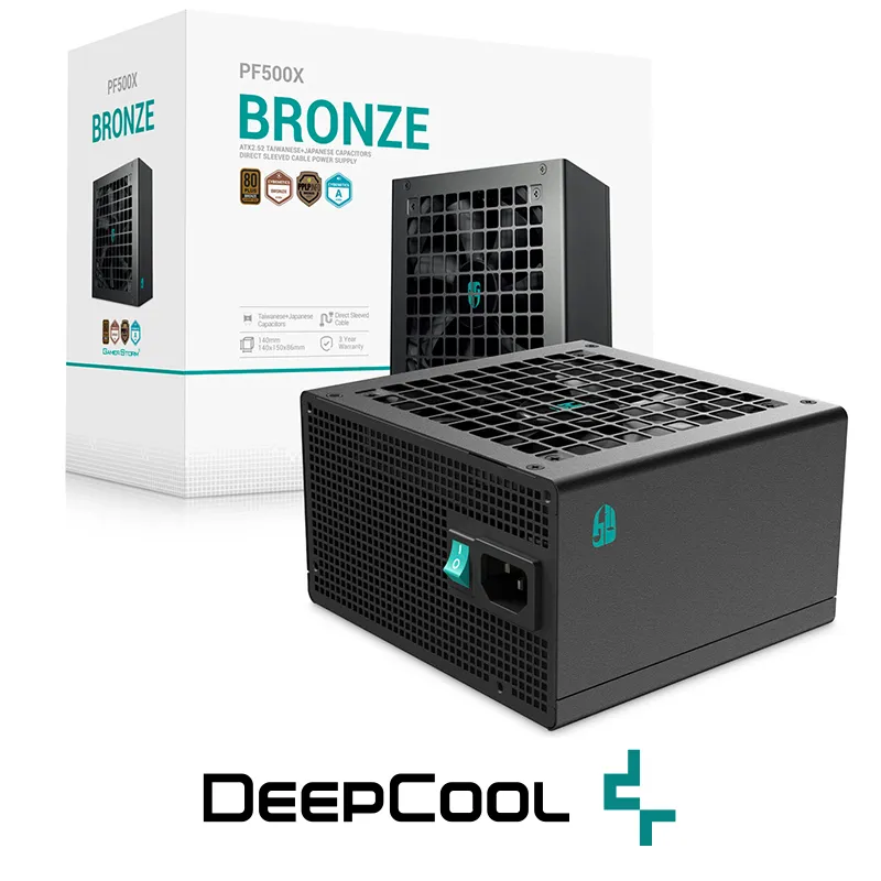 DEEPCOOL PF500X BLACK-0 DEEPCOOL PF500X 500W 80+ BRONZE BALCK - Image 1