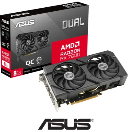 RX 7600 ASUS Dual 8GB USED WITH BOX 10/10